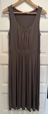 Boden Solid Gray-Taupe Viscose Jersey Sun Dress 10L Sleeveless Stretch Soft - Изображение 1 из 4