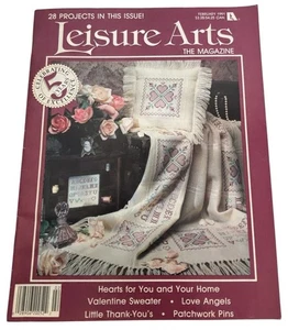 Leisure Arts The Magazine February 1991 Cross Stitch Knit Crochet Patterns Love - Picture 1 of 18
