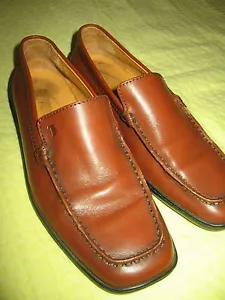 Tod's Brown Full Grain Leather Loafers Italy Flat Heel Shoes Women 36 EUR 6 US - Picture 1 of 10