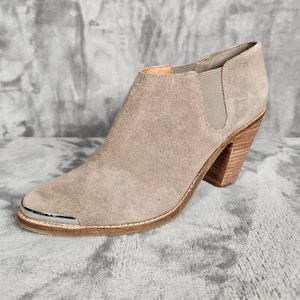 Stivaletto Dolce Vita Carlin donna 9,5 beige tortora pelle scamosciata slip on western - Foto 1 di 10
