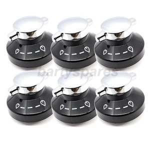 Knobs for Stoves Oven Gas Hob Cooker Flame Control Switch Black Silver Chrome 6 - Picture 1 of 7