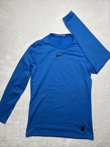Nike Pro Men's Blue Long Sleeve Fitted Compression Shirt Size M - Picture 1 of 10