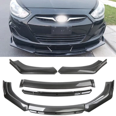 For Hyundai Sonata Veloster Front Bumper Lip Splitter Chin Spoiler Carbon Fiber Foto 1 de 4