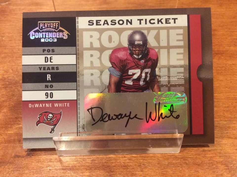 Dewayne White 2003 Playoff Contenders Rookie Auto 294/524 Tampa Bay #106 - Image 1 of 2