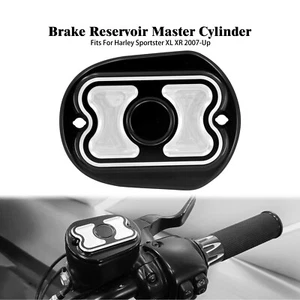 Front Brake Reservoir Master Cylinder Cover CNC For Harley Sportster XL 883XL - Foto 1 di 14