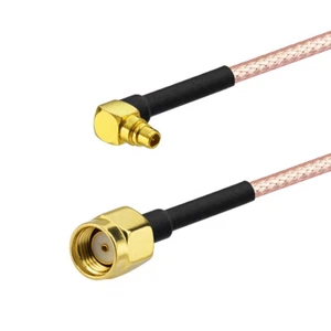 RP SMA male to MMCX male right angle WiFi Antenna Adapter Cable pigtail RG316 6" - Picture 1 of 4