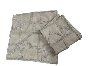 West Elm Pillow Hand-crafted Candlewick Abstract Labyrinth Pillow Covers 20x20 - Picture 1 of 11