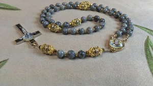 St. Joan of Arc Royal Limited Edition Precious Holy Rosary 18K Gold and stones - Picture 1 of 5