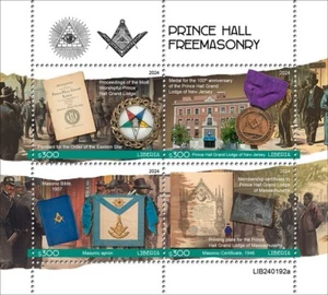 Prince Hall Freemasonry Freemasons MNH Stamps 2024 Liberia M/S - Picture 1 of 1