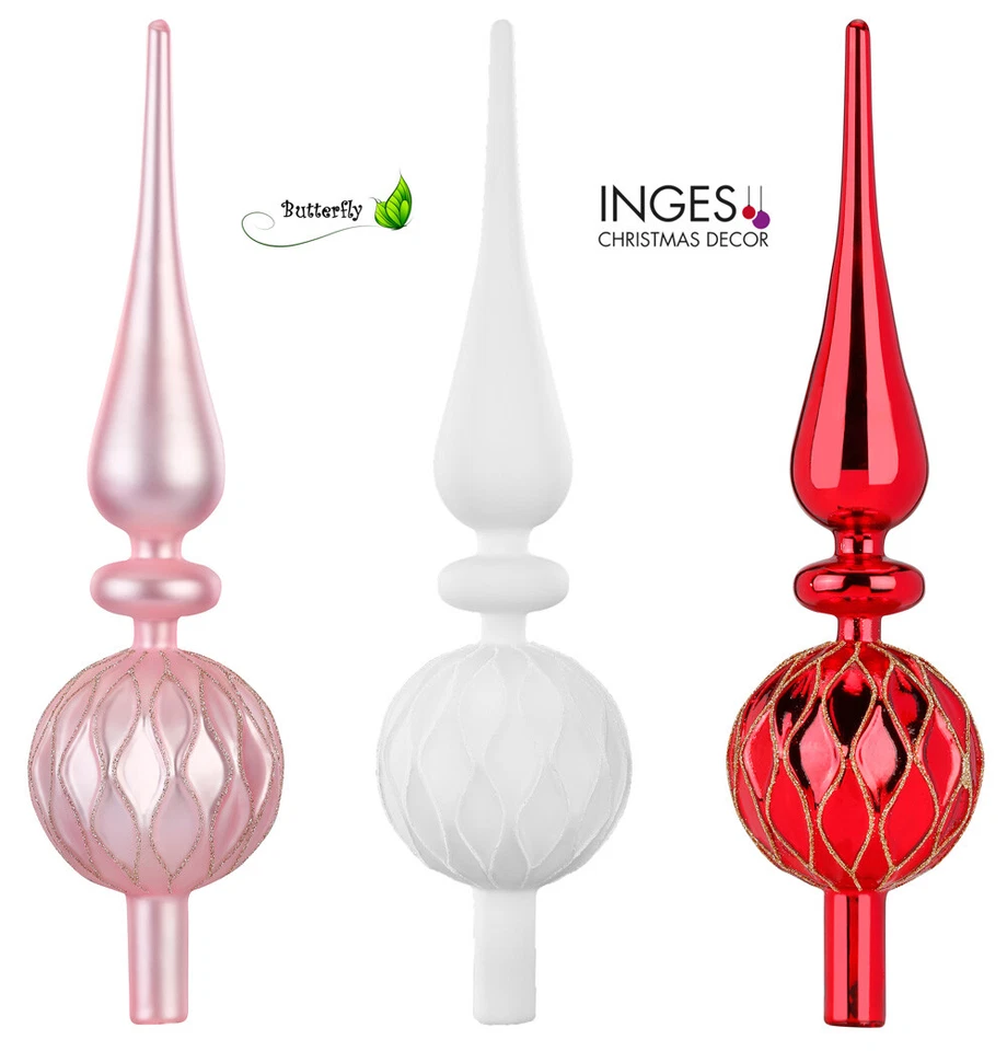 Christbaumspitze 31cm Glas Tannenbaumspitze Weihnachtsspitze groß Weihnachtsbaum - Bild 1 von 1