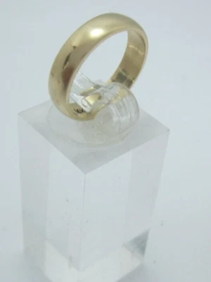 IMPRESIONANTE RECUERDO ORO AMARILLO 14K ALIANZA/ANILLO DE BODA (TALLA 5,75) 3,5G Foto 1 de 4