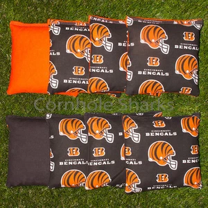 Cornhole Bean Bags Set of 8 ACA Regulation Bags Cincinnati Bengals - Picture 1 of 2
