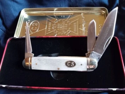 Cuchillo de bolsillo Schrade Walden ganadero ganadero CS 150 aniversario estuche de hojalata Foto 1 de 4