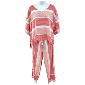 Seafolly Jacquard Pantaloni e Top da Spiaggia Set 2 Pezzi Taglia M/L Resort Vacation - Foto 1 di 11