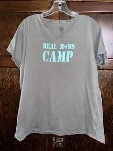 REAL MOMS CAMP Cub Boy Scout Camping Scouting Troop Gift Women’s T-Shirt EUC - Picture 1 of 4