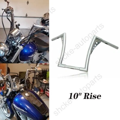 10'' Ape Hanger Handlebar Silver For Yamaha Road Star Virago V-Star 1100/1300 US - Imagem 1 de 4