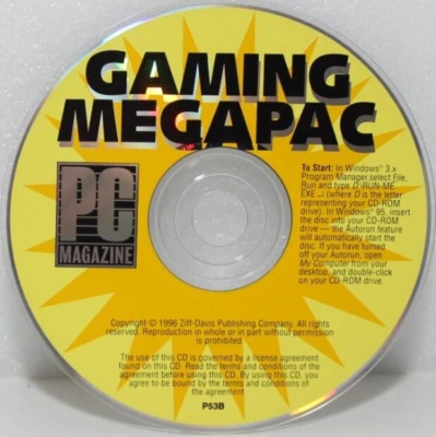 GAMING MEGAPAC PC MAGAZINE PC CD-ROM VINTAGE SOFTWARE 1996 ZIFF DAVIS WINDOWS - Image 1 of 2
