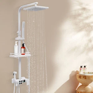 Sistema de ducha con termostato ducha de lluvia grifo de ducha juego de ducha con ducha de mano  - Imagen 1 de 17