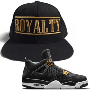 ROYALTY Crown Gold Hat T Shirt match with Air Js Retro 4 Gold Royalty Shoes - Picture 1 of 19