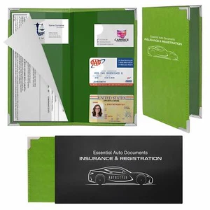 Portatarjetas de seguro y documentos Corner Guard con cierre magnético (verde lima) - Imagen 1 de 6