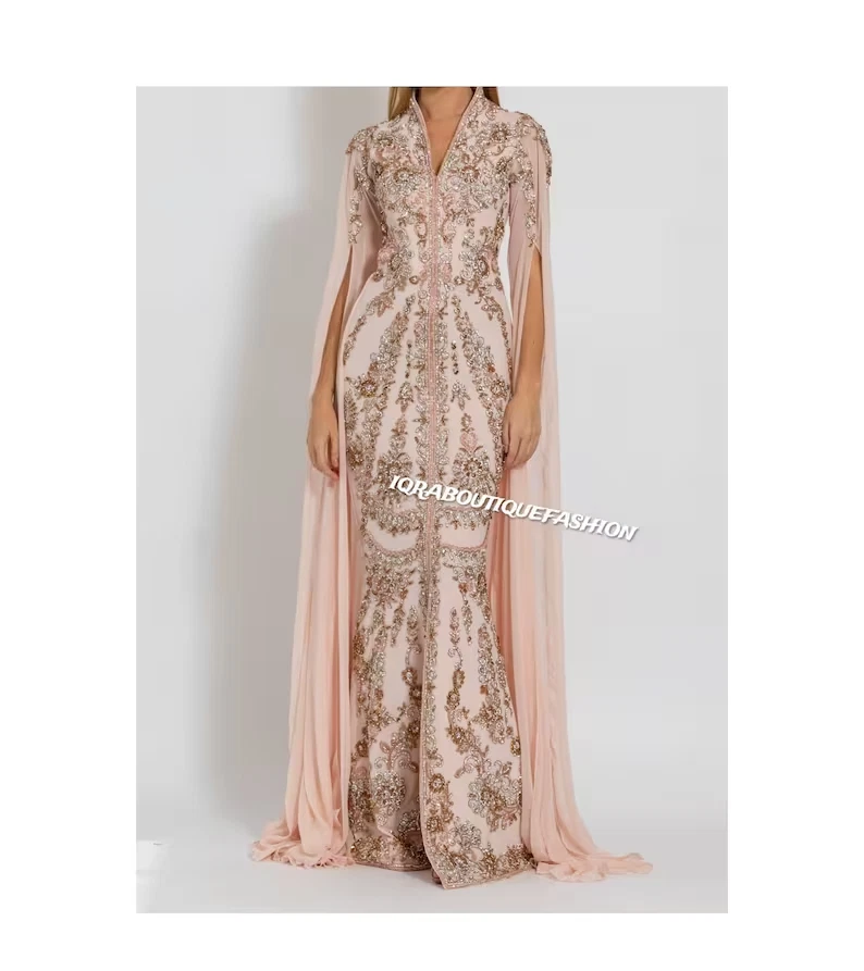 Beautiful African Attire Caftan Bridesmaid Abaya Muslim Wedding Fishcut dress - Image 1 of 4