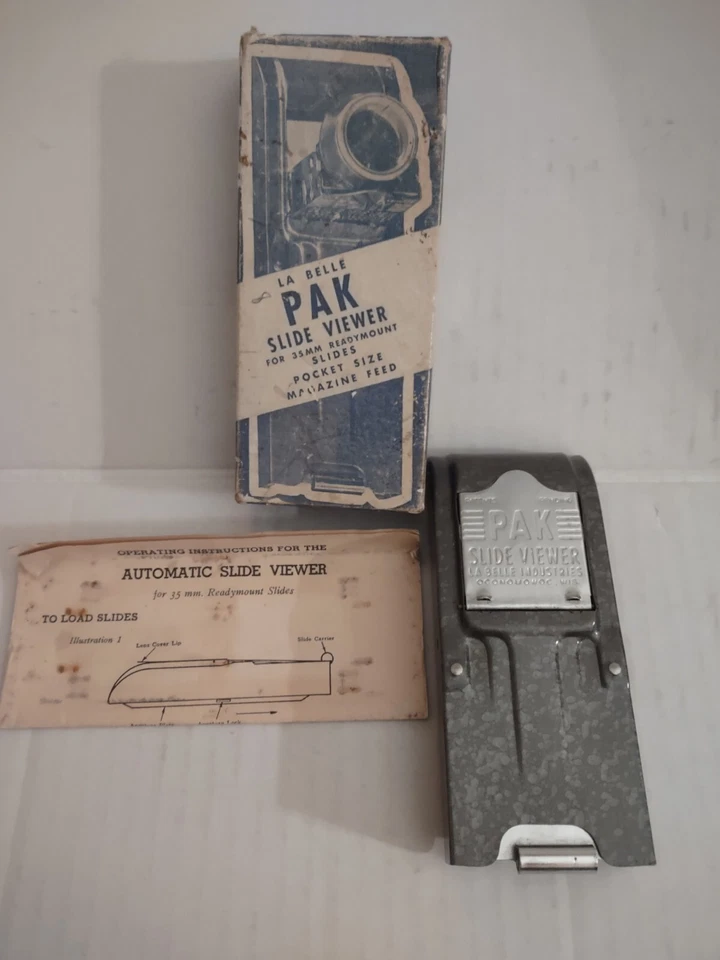 Proyector de diapositivas de bolsillo vintage La Belle PAK, hecho en EE. UU., metal Foto 1 de 4