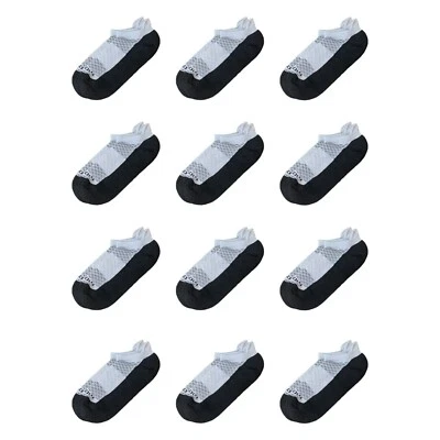 12 PK Men's LG 9-11 Fitsok Black Gray Cushioned Athletic Performance Socks - Image 1 of 3