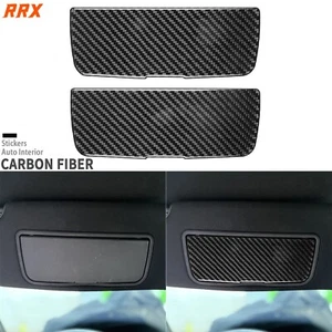 Real Carbon Fiber Sun Visor Cosmetic Mirror Cover Trim For Ford Mustang GT 24-25 - Picture 1 of 22