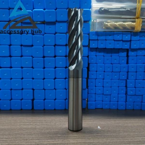 5 Flute Solid Carbide 3/4" x 2-3/4" x 6" Long End Mill - TiALN Coated - US - Picture 1 of 12