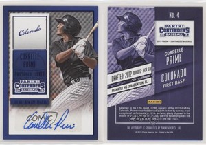 2015 Panini Contenders Prospect Ticket Blue Foil Correlle Prime #4 Auto