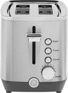 2 Scheiben Edelstahl Toaster, extra breite Schlitze für Bällen, Brot, Waffeln - Bild 1 von 8
