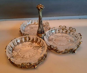 Antike Schale 3-teilige Gebäckschale filigran Konfektschale - Bild 1 von 8