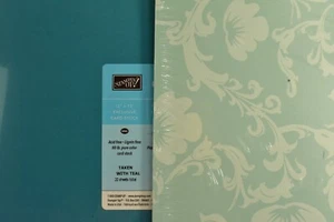 SPRING SILHOUETTES DOUBLE SIDED PAPER & TAKEN W/ TEAL CARDSTOCK 12" X 12" - Picture 1 of 12