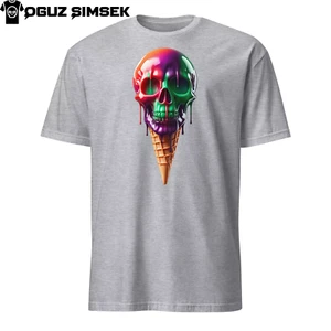 Chill Reaper Tee: Melting Skull Ice Scream Cream Grafik T-Shirt Halloween Tee - Bild 1 von 12