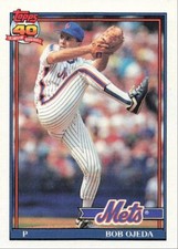 1991 Topps Baseball Bob Ojeda New York Mets #601