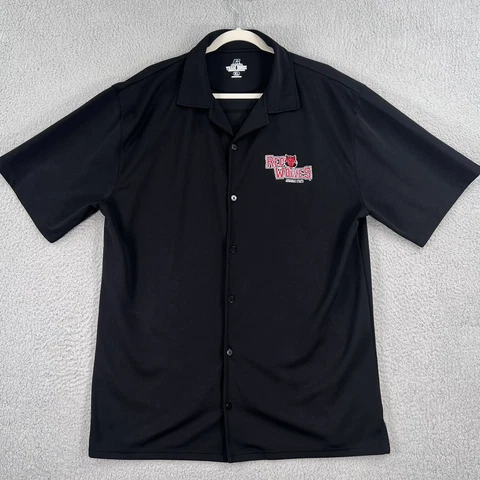 Arkansas State Red Wolves Button Up Shirt Mens XL Black Russell Team Issue NCAA Cover
