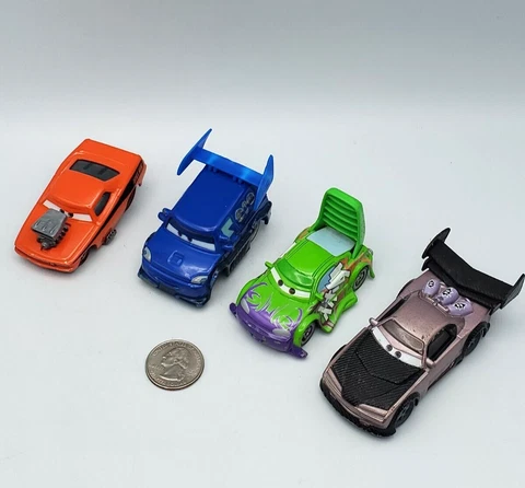 Disney Pixar Cars Boost Wingo DJ & Snot Rod Lot x4 Diecast Metal 1:55 Tuner Cover