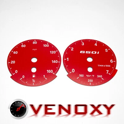 Rostos personalizados BMW E63 645i 650i MPH calibre vermelho + logotipo iluminado - Imagem 1 de 3