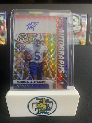 2021 Mosaic Choice Fusion Red & Yellow Prizm Marquez Stevenson Rookie Auto RC - Image 1 of 2