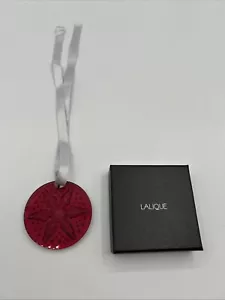 Lalique Copo de Nieve Rojo 2013 Adorno de Navidad Francia Cristal con Caja - Imagen 1 de 4