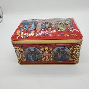 Vintage Music Box Tin Nurnberg Gingerbread Medieval Embossed Design Works - Picture 1 of 12