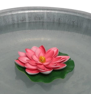 Seerose für Schwimmschale pink D:10 cm, als Teich Deko, Deko für Vogeltränke etc - Bild 1 von 1