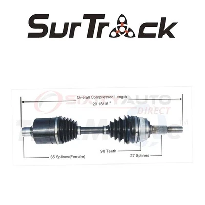 SurTrack CV Axle Shaft for 1984-1990 Chevrolet Celebrity 2.5L 2.8L 3.1L 4.3L tr Foto 1 de 4