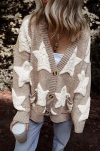 Clare Sherpa Star Cardigan - Picture 1 of 5