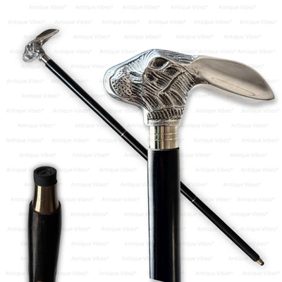 Rabbit handle cane silver handle walking cane stick cool gift for gents & ladies - Image 1 of 4
