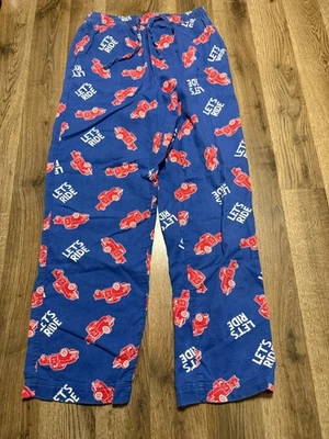 Pantalones Life is Good, Para Hombre Pequeños, Azul Rojo Blanco Ropa de Dormir Corbata Cintura "Let's Ride" Foto 1 de 4