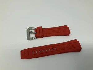 NOS Swiss Legend Red Rubber Strap with brushed steel buckle 17mm - Picture 1 of 9