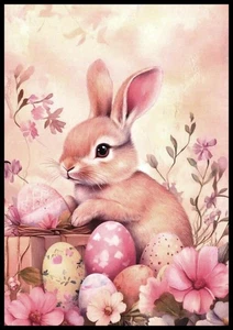 Postcard - Rabbit - Easter - Divided Back - 4" x 5 1/2" - CL101 - Imagen 1 de 2