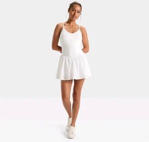 JoyLab Abito Donna Vita Goduta Attivo, Vero Bianco Taglia M - Foto 1 di 8