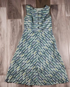 Vestido verde bordado en bloque Jocomomola para mujer talla 40 hecho en Japón - Imagen 1 de 14